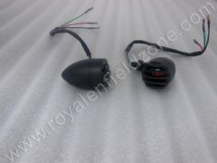 BLACK METAL INDICATORS WITH GRILL WITH RED GLASS