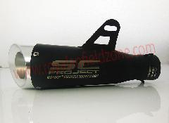 Sport bike exhaust sc cut silencer black