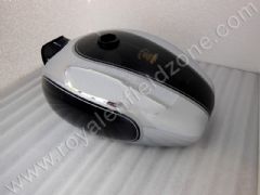 FUEL TANK 22 LITRES IN CHROME BLACK WITH SILVER LINING