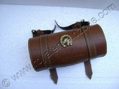 BROWN TOOL BAG ROUND WITH BRASS MONO