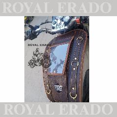 Tank cover in brown with phone holder for royal enfield reborn classic elec