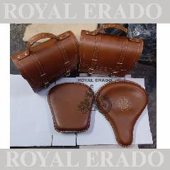 Royal enfield classic electra standard saddle bag set in leather with kabir
