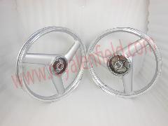 royal erado 3 spokes boing silver alloy wheel front & rear 18