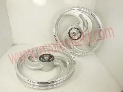 2 spoke silver alloy wheel