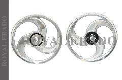 ROYAL ERADO 3 Spokes TALWAR SILVER Alloy Wheel for STANDARD ABS Royal-Enfie
